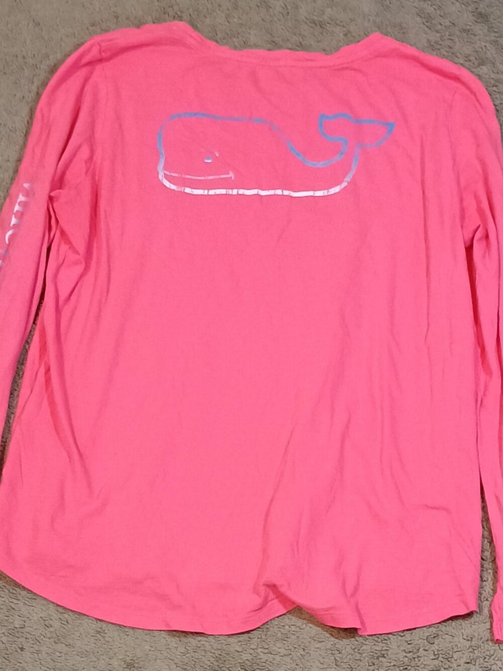 Vineyard Vines/Long Sleeve Shirt/Womens Large/Coral Pink/Preppy Coastal Grandma - Picture 2 of 9